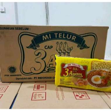 Cap 3 Ayam Bungkus Kuning Mie Telur [1 Karton/ 20 Pcs/ 200 g]