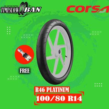 Ban Motor Matic SOFT COMPOUND // CORSA R46 PLATINUM 100/80 Ring 14 Tubeless ts164