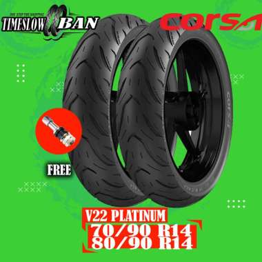 Paket Ban Motor Matic // CORSA V22 PLATINUM 70/90 - 80/90 Ring 14 Tubeless ts292