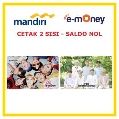 Kartu MANDIRI E-MONEY BTS 2 Kpop etoll Custom Emoney [ SALDO NOL / 2 SISI ]