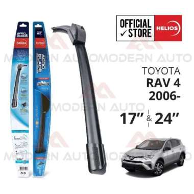 Wiper Frameless Toyota RAV4 (2pcs) 2006 keatas HELIOS Mobil Hitam