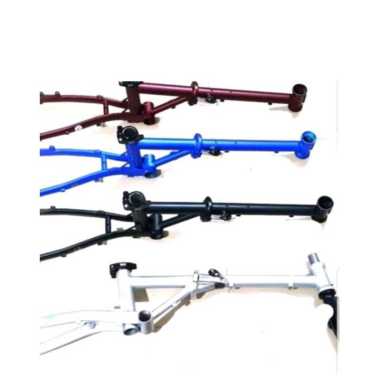 Frame folding 16" Evergreen RB ( chromoly, disc brake) - termasuk fork + seatclamp Biru