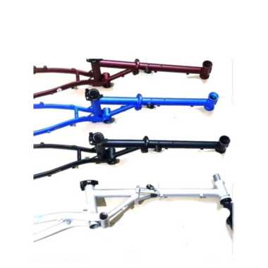 Frame folding 16" Evergreen RB ( chromoly, disc brake) - termasuk fork + seatclamp Hitam