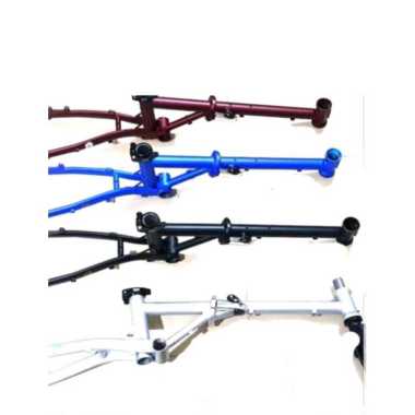 Frame folding 16" Evergreen RB ( chromoly, disc brake) - termasuk fork + seatclamp Merah maroon