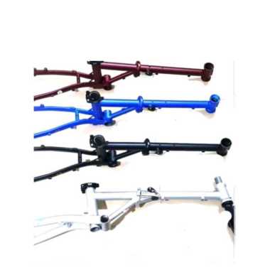Frame folding 16" Evergreen RB ( chromoly, disc brake) - termasuk fork + seatclamp Silver