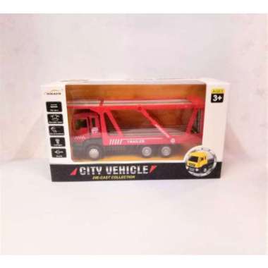 Diecast Miniauto City Vehicle Trailer - Merah
