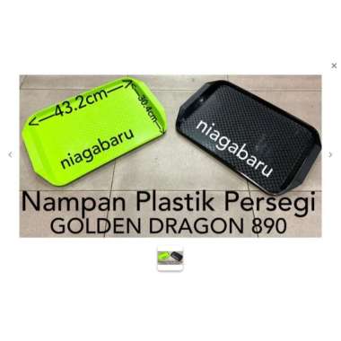 890 Nampan Plastik Gagang Persegi GOLDEN DRAGON 890 Hitam