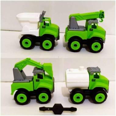 MAINAN ANAK MURAH ASSEMBLE DUMP TRUCK 4PCS KANTONG DB6066-8