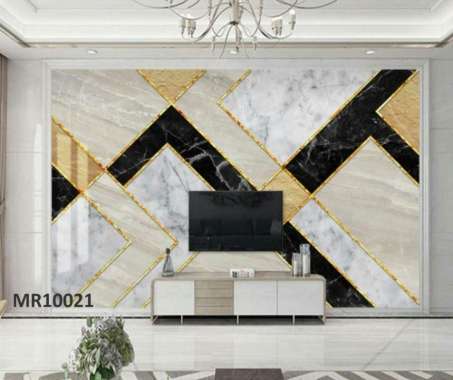 Wallpaper Dinding Mural 3D Photowall Motif Marmer List Gold Modern Varian