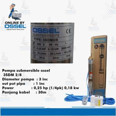 Pompa Submersible 1/4 hp 3 Inch3 Pompa celup 3inc 1/4 pk 3sdm 2/8 ossel
