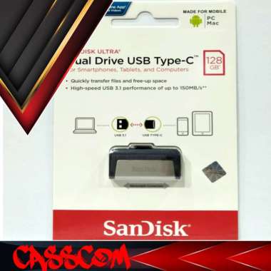Flashdisk Sandisk OTG TYPE C 128GB 150MB/S Dual Drive