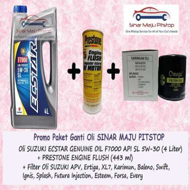 Paket Ganti Oli SUZUKI FUTURA INJECTION & ESTEEM & FORSA & EVERY - SGO SUZUKI GENUINE OIL ECSTAR 5W-