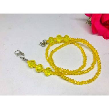 1 Set Konektor Dan Kalung Masker Kristal kuning