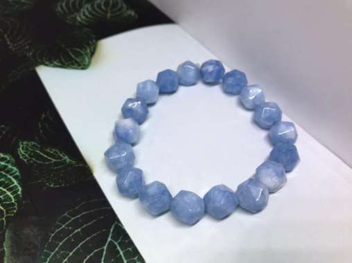 Gelang Bracelet Batu Aquamarine Hexagone