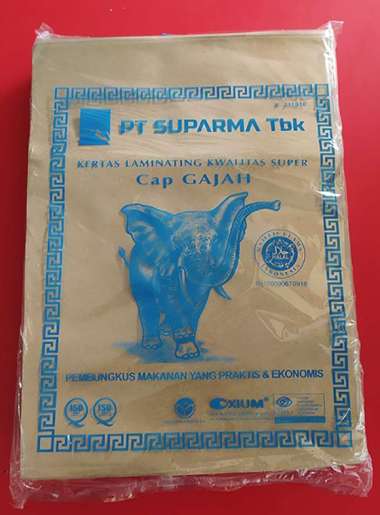 Kertas Nasi cap Gajah bungkus nasi SEDANG (250 Lembar) (5 Pack /1 Ikat)