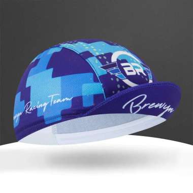 TOKO1973 Topi sepeda : BREWYN VIVALDI - cycling cap topi gowes One Size BLUE BLOCK
