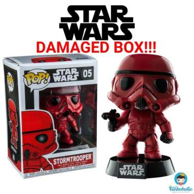 Funko POP! Star Wars - Stormtrooper (Red) [Exclusive] #5 DAMAGED BOX!