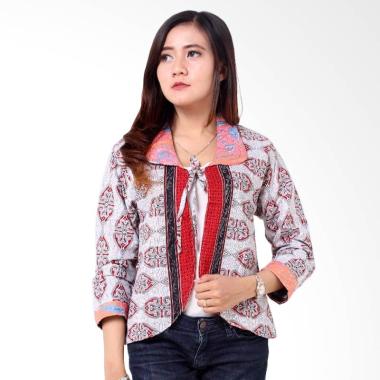 Batik Distro BA8440 Model Dua Sisi Tali Cardigan Wanita - Merah