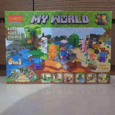 mainan lego my world mine craft (oem) 6 in 1 / mainan lego myworld