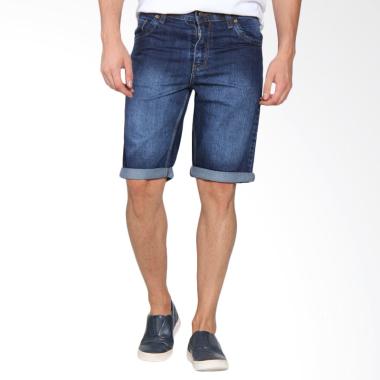 Papercut Men Brixton Short Denim Full Spray Celana Pendek Pria - Blue