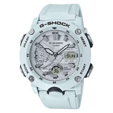 Casio G-Shock GA-2000S-7ADR Digital Analog Dial White Resin Strap [Machtwatch] Putih