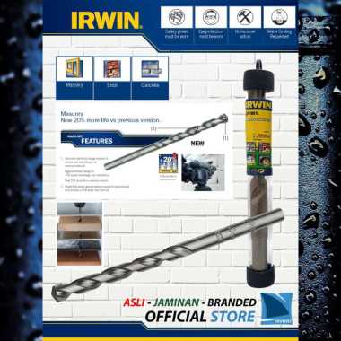 Mata Bor 25 mm PANJANG Untuk Beton, Batako, Hebel, Bata dan Keramik - Masonry Drill Bits IRWIN