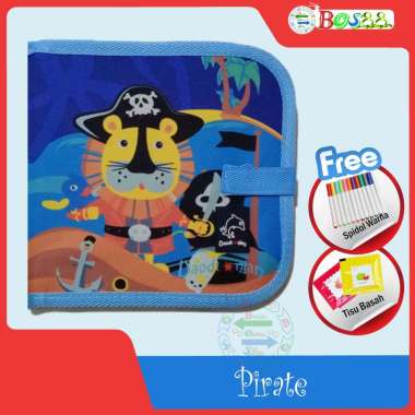 Buku Gambar Portable Ajaib Reusable Buku Tulis Anak Bisa Dihapus 14 Halaman FREE 12 SPIDOL + 1 TISSU
