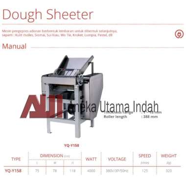 GETRA YQ-Y158 DOUGH SHEETER MANUAL / MESIN PENGEPRES ADONAN MANUAL