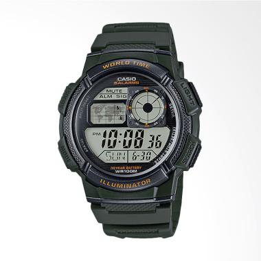 CASIO AE-1000W-3AVDF Green Resin Ba ... m Hijau [10 Year Battery]