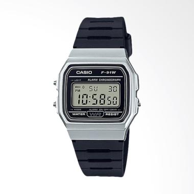 Casio Standard F-91WM-7ADF Vintage ... gan Wanita - Hitam Silver