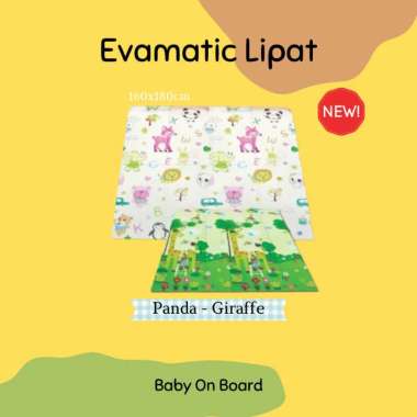 Evamatic Matras Lipat [160 x 180 cm, tebal 1cm] Panda Giraffe