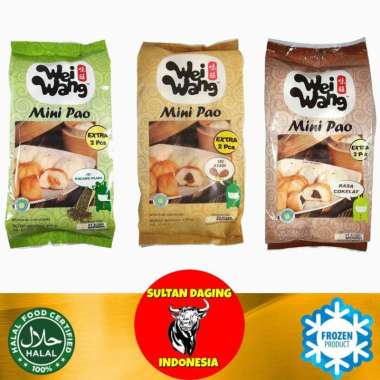 WEI WANG ALL VARIANT MINIPAO RASA KACANG HIJAU,AYAM DAN COKELAT ISI 25 PCS 440 GRAM/ MINIPAO/ BAKPAO