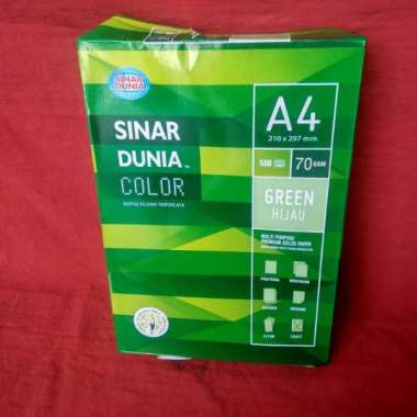 Kertas A4 Color 70 gsm SIDU 1 Rim / 1 Pak / Kertas A4 70 Sidu Warna Per 1 Rim Hijau