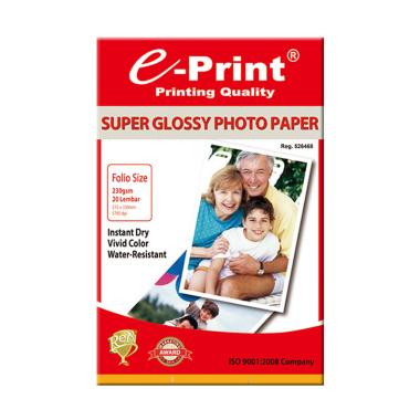 E-Print Super Glossy Folio Photo Paper F4 Bundling 3Pcs [230 gsm/60 Sheet] Putih
