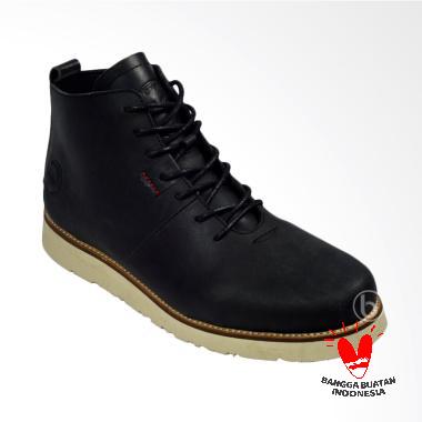Bradley's Bradleys Hobbs Kulit Sepatu Boot Pria Bradley - Hitam