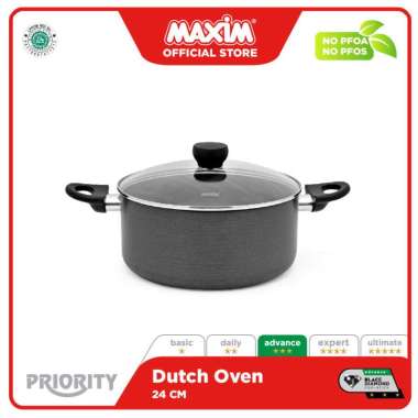 Maxim Priority Panci Teflon 24cm Dutch Oven + Tutup Kaca