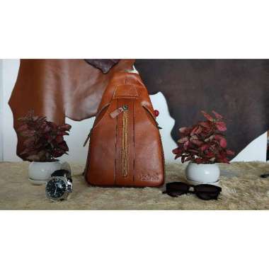 Tas Biola weitsbag unisex gowes kulit sapi asli best seller Coklat muda