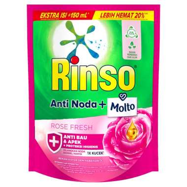 Promo Harga Rinso Liquid Detergent + Molto Pink Rose Fresh 1500 ml - Blibli