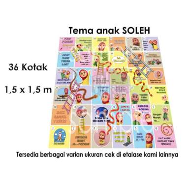 ular tangga raksasa ukuran 1,5 X 1,5 meter karpet dan bantal dadu saja / ular tangga Jumbo edisi ana