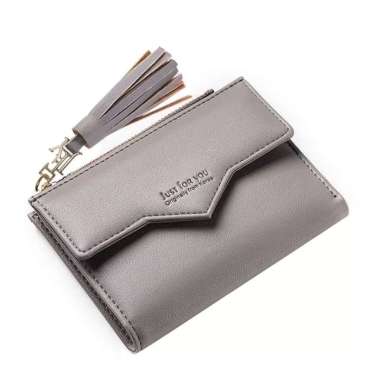 ASHANTY - Dompet Lipat Mini Lucu ABU