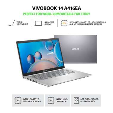 Asus Vivobook 14 A416 [A416JA-FHD351] i3-1005G1/4GB/512GB SSD/W10 Home /Intel® UHD Graphics - Silver