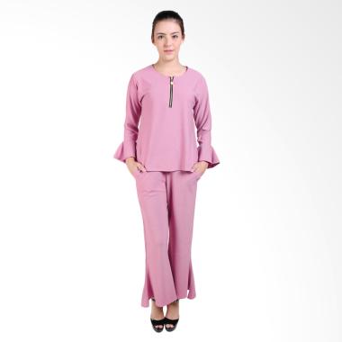 Jfashion Blouse Tangan Terumpet Dan Celana kulot Setelan Wanita - Priyanka Salem