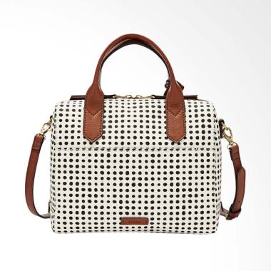 Fossil ZB 7272125  Fiona Satchel Hand Bags Wanita  - White Black