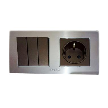 Boton Type K2 Series Triple Saklar dan Stop Kontak