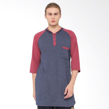 Zayidan Gamis Raglan Kaos Muslim Pria - Biru