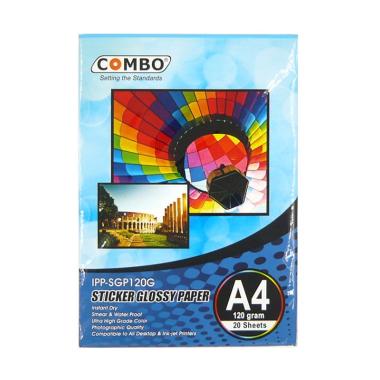 Combo Sticker Glossy Photo Paper Kertas Foto - Putih [A4/120 g] Putih