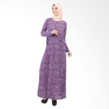 Jfashion Long Dress Gamis Maxi Variasi Seleting Depan - Shavana Ungu