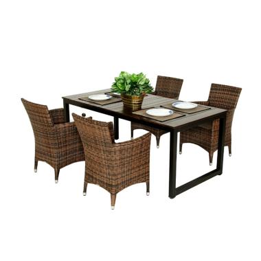 Pine Rotan Furniture 002 Set Kursi Meja Makan