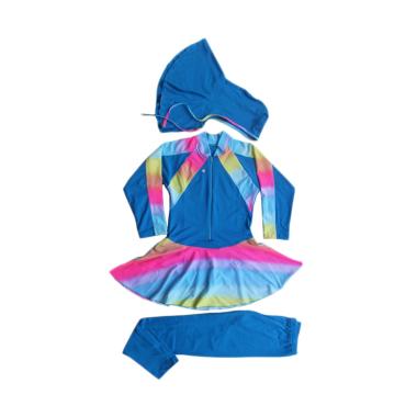 Rainy Collections Motif Rainbow Baju Renang Anak Muslim - Biru