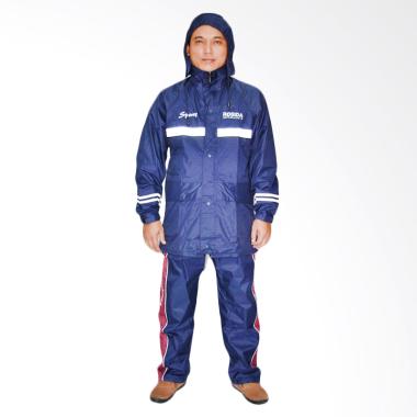Rosida 882 Sporty Jas Hujan Setelan - Biru Dongker